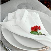 Linen & Cotton Lot de 4 Serviettes de Table en Lin Ajouré FLORENCE  100% Lin - 43 x 43cm Blanc - B00IHGDMH2